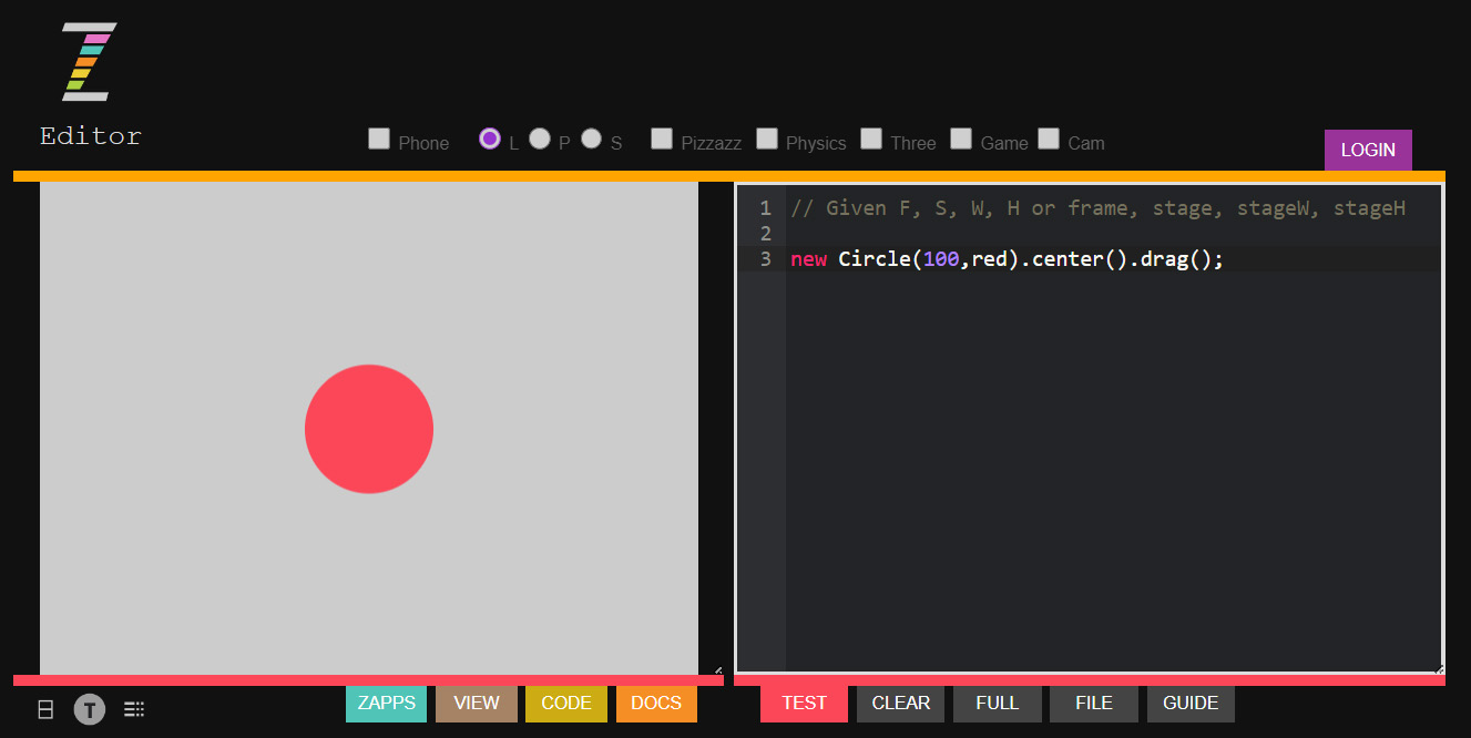 ZIM Editor lets you try code right in the Browser
