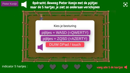Zapp: TILEgame : Pieter Konijn+wortels (pijltjes +ZQSD/WASD+DPad)+ Indicator() - Copy | ZIM JavaScript Canvas Framework - Code Creativity