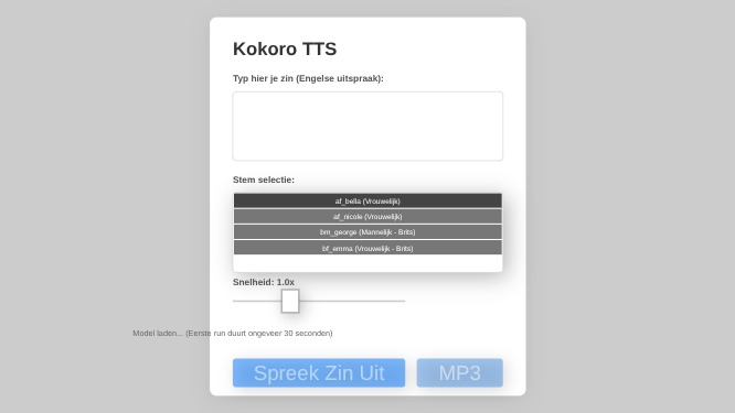 Zapp: STEM/VOICE with kokoro (open source) : speaks + download mp3 (version1) | ZIM JavaScript Canvas Framework - Code Creativity