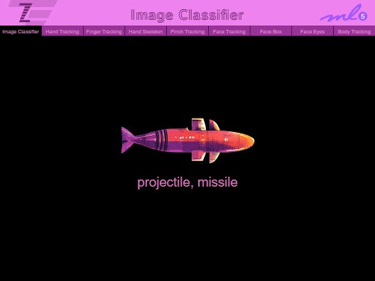 Zapp: <span style=color:#995599>018</span><br>ZIM - ML5 Image Classification | ZIM JavaScript Canvas Framework - Code Creativity