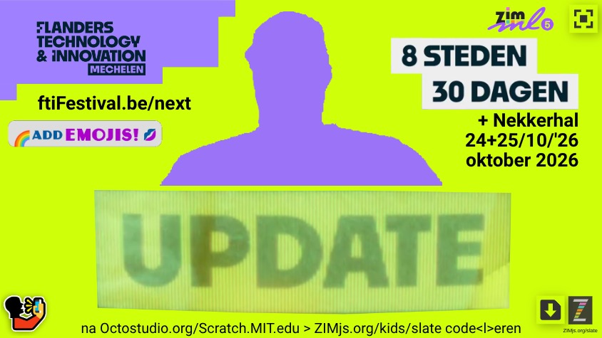 Zapp: Update+selfie: update.gif beweegt 'updating' +ml5cam(+save+emoji) | ZIM JavaScript Canvas Framework - Code Creativity
