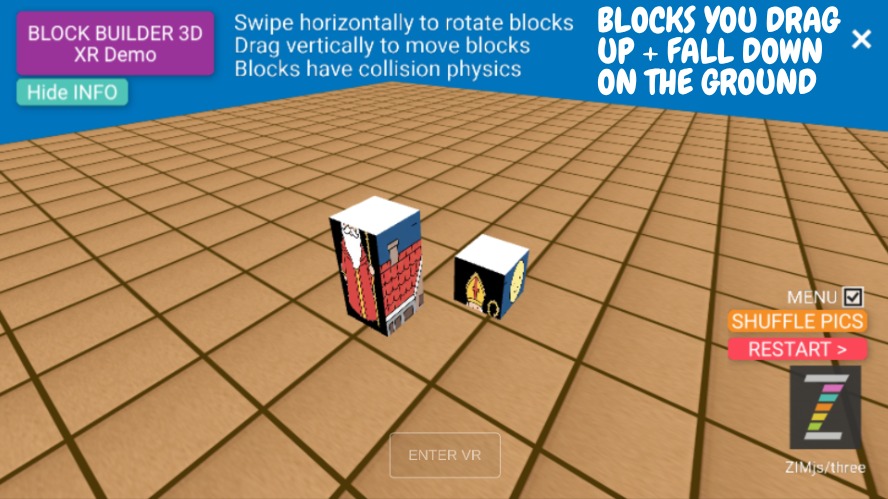 Zapp: 3Dblockpuzzle SINT 4pics: click+drag left/right (brown tiles) EN-groundfall | ZIM JavaScript Canvas Framework - Code Creativity