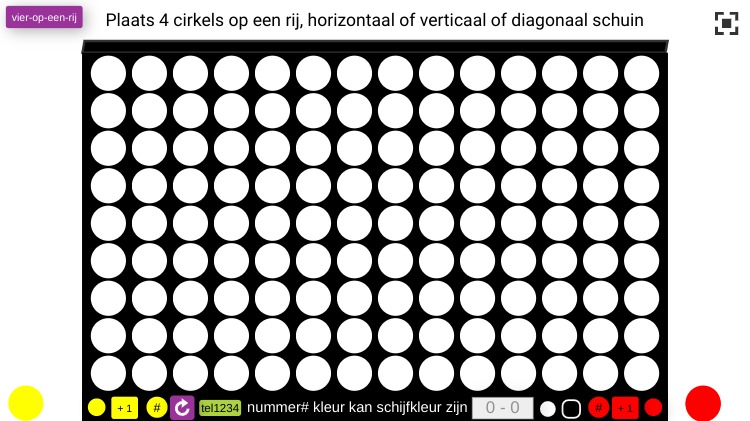Zapp: 4 cirkels op een rij 'vier op een rij' (met klkken op cirkels om te nummeren) | ZIM JavaScript Canvas Framework - Code Creativity