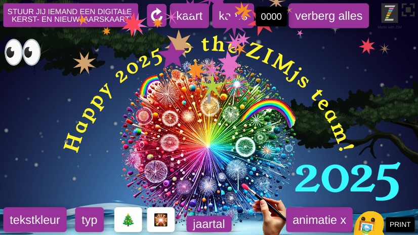 Zapp: TOOL: kerst of nieuwjaarskaart : kies achtergrondfoto, jaar, tekst, vuurwerk! | ZIM JavaScript Canvas Framework - Code Creativity