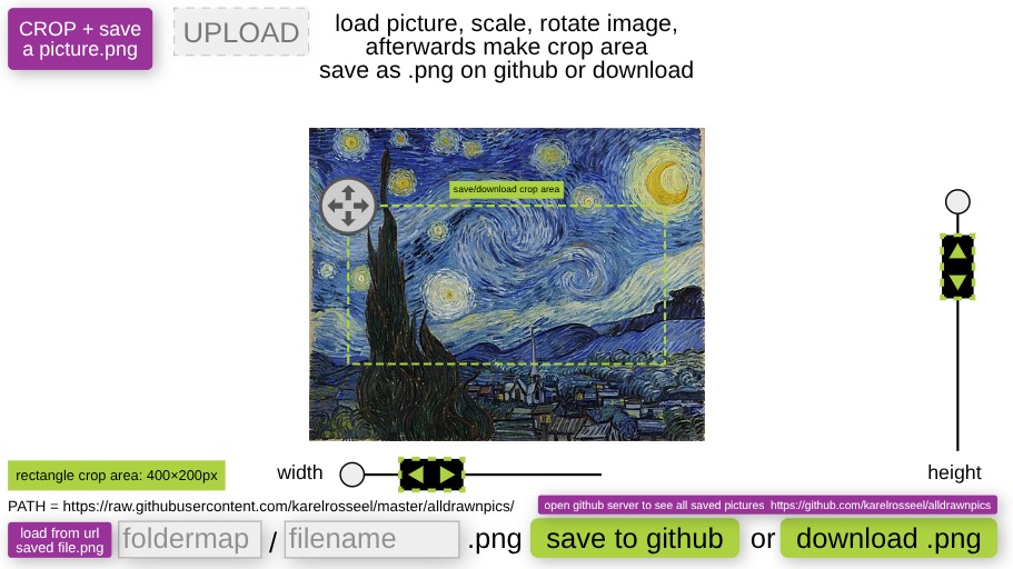 Zapp: CROP PicToRectangle tool:Pic.transform(sca, rot,) cropArea :slider H+V+moveIcon | ZIM JavaScript Canvas Framework - Code Creativity
