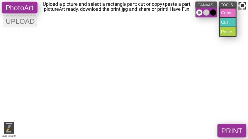 Zapp: TOOL PhotoArt  to create pictureArt: cut and paste (1280X720) | ZIM JavaScript Canvas Framework - Code Creativity