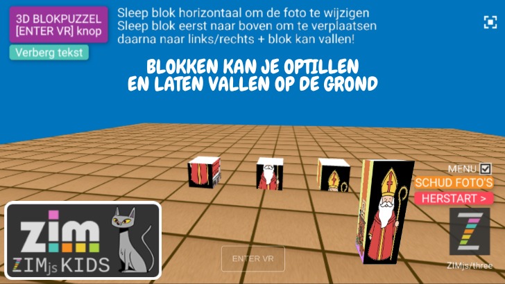 Zapp: 3Dblokpuzzel SINT 4pics: klik+sleep links/rechts (bruine tegels) NL-grondvalt | ZIM JavaScript Canvas Framework - Code Creativity