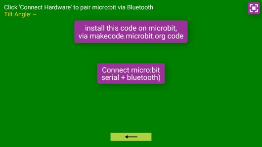 Zapp: TILT micro:bit Pong: paddle +arrow <left-right>+ angle + FULLscreen noball - Copy | ZIM JavaScript Canvas Framework - Code Creativity