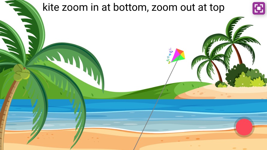 Zapp: fly around thumb DPad() noto_kite2 in boundary:S LongLine+becomesSmall | ZIM JavaScript Canvas Framework - Code Creativity