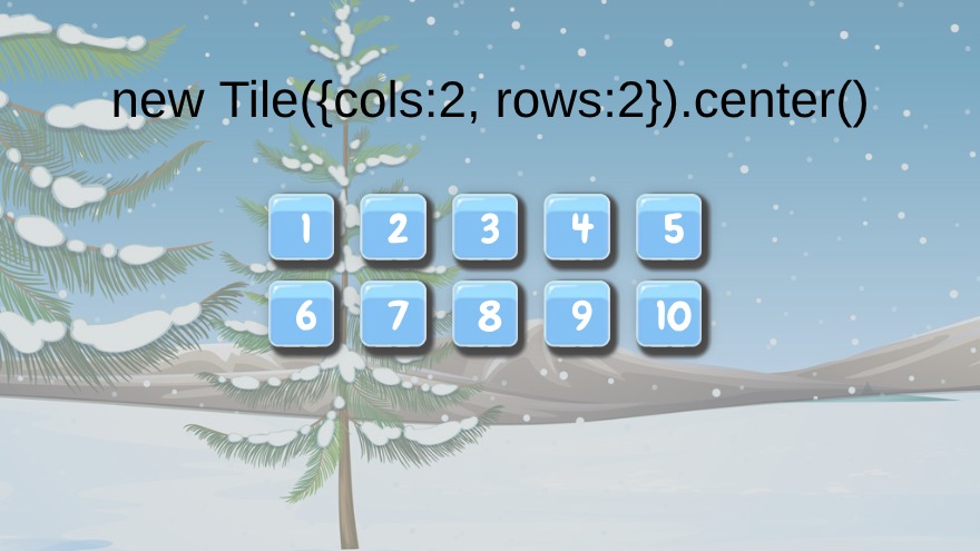 Zapp: Slingshot INTRO: new Tile(2x5) LEVELS buttons with numbers (not clickable) | ZIM JavaScript Canvas Framework - Code Creativity