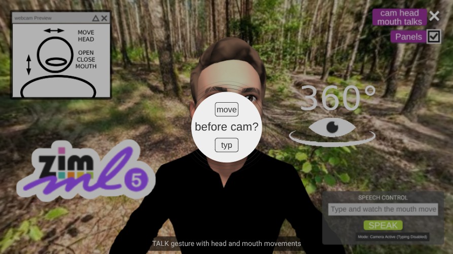 Zapp: boyperson WAVE+TYPE=mouth will speak open/close +turn head in cam(ml5) - Copy | ZIM JavaScript Canvas Framework - Code Creativity