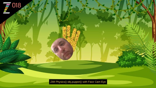 Zapp: Video with only the face on backing :wood 018 (ipad) + 4 arms up NOK | ZIM JavaScript Canvas Framework - Code Creativity