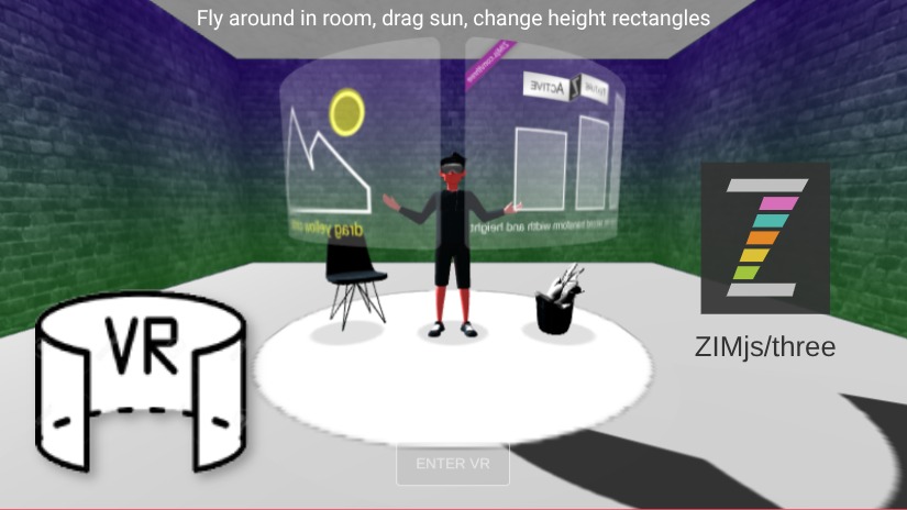 Zapp: cover VRfly/XR gids 2panels:3rect (man+stoel+ plant.gltf) +wallsbluegreen | ZIM JavaScript Canvas Framework - Code Creativity