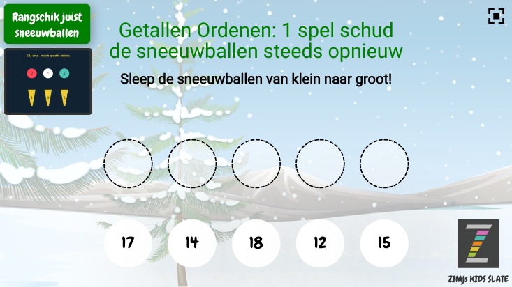 Zapp: DROP sleep sneeuwballen op de juist plaats lijst 12, 14, 17 18,  (1280X720) | ZIM JavaScript Canvas Framework - Code Creativity