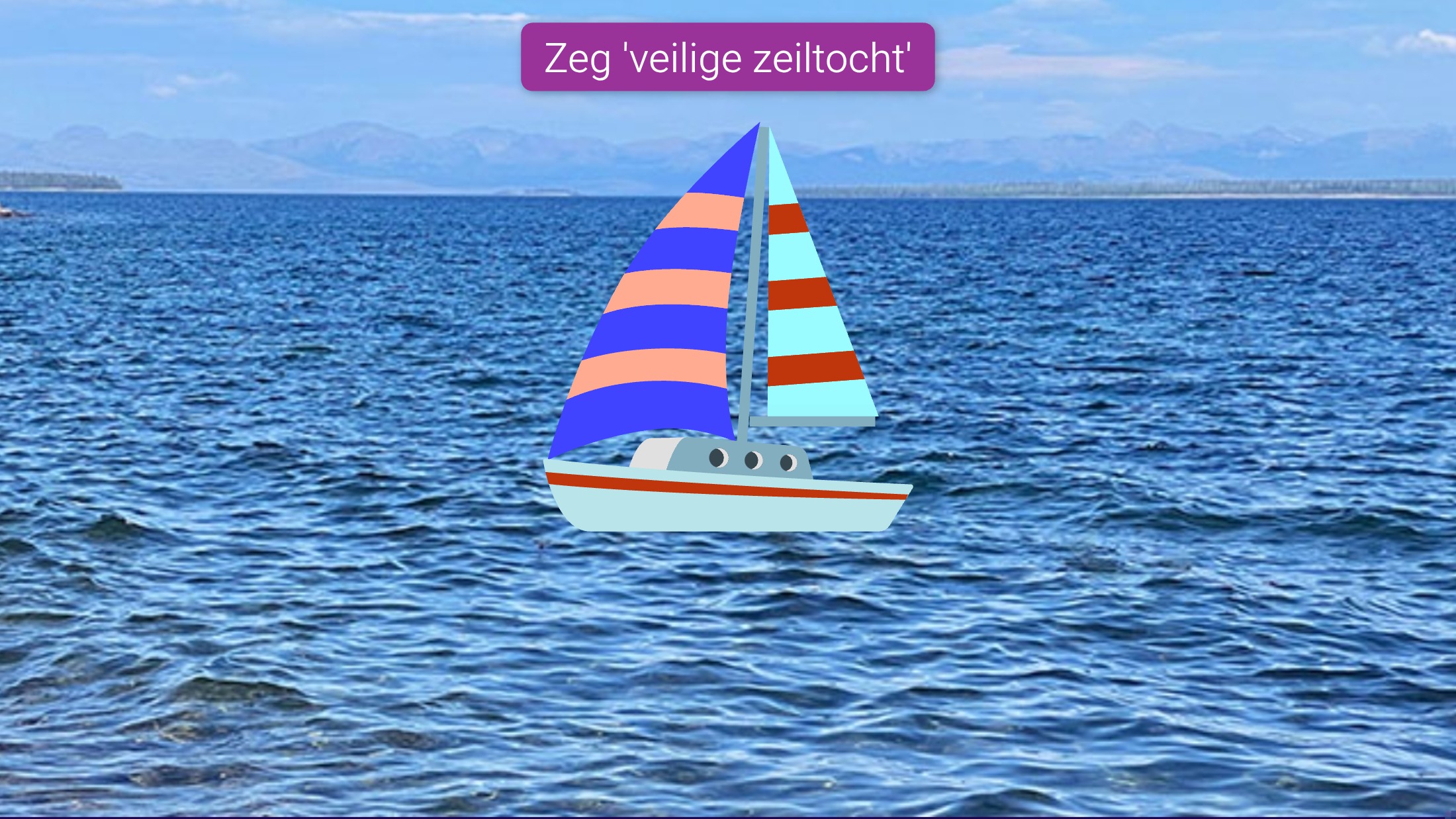 Zapp: Noto_emoji sailboat with imgur ocean water | ZIM JavaScript Canvas Framework - Code Creativity