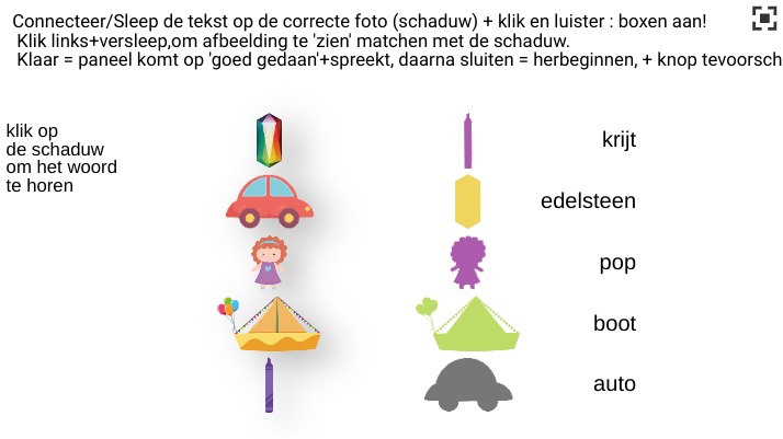 Zapp: Connect/drop gekleurde afbeelding slepen op -> schaduw met naam (NL) | ZIM JavaScript Canvas Framework - Code Creativity