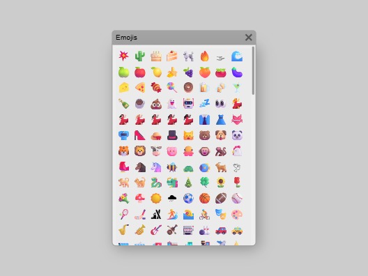Zapp: <span style=color:#995599>Cheat Sheet</span><br>EmojiPicker Example for the ZIM cheat sheet | ZIM JavaScript Canvas Framework - Code Creativity