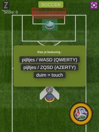 Zapp: voetbal tablet Portrait: level1: duim+ azerty+qwerty working) keeper NOK | ZIM JavaScript Canvas Framework - Code Creativity