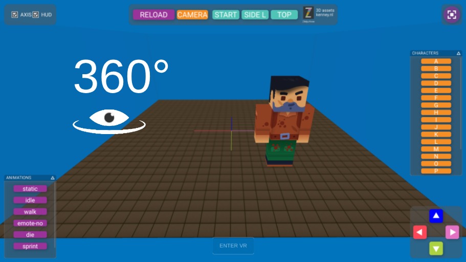 Zapp: Robot WALK-in-room:ZIMECRAFT:glass+tiles (VR+HUD:a>r) noFirstPerson | ZIM JavaScript Canvas Framework - Code Creativity