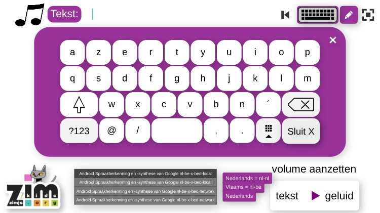 Zapp: Typ een woord (+touch-toetsenbord AZERTY) en afspelen in het vlaams | ZIM JavaScript Canvas Framework - Code Creativity