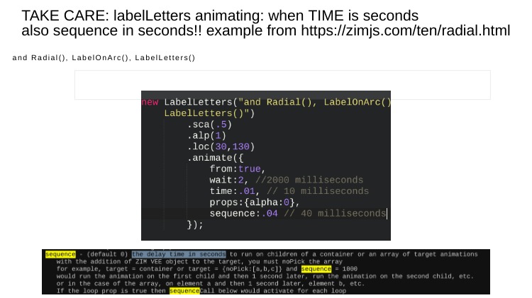 Zapp: labelLetters + TextArea child(tf): animate textline letter by letter (2 methods) | ZIM JavaScript Canvas Framework - Code Creativity