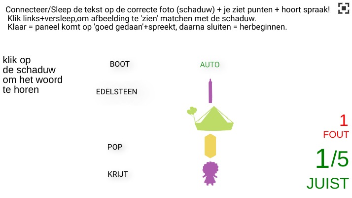 Zapp: Connect/Drop tekst slepen op -> schaduw (met spraak) | ZIM JavaScript Canvas Framework - Code Creativity
