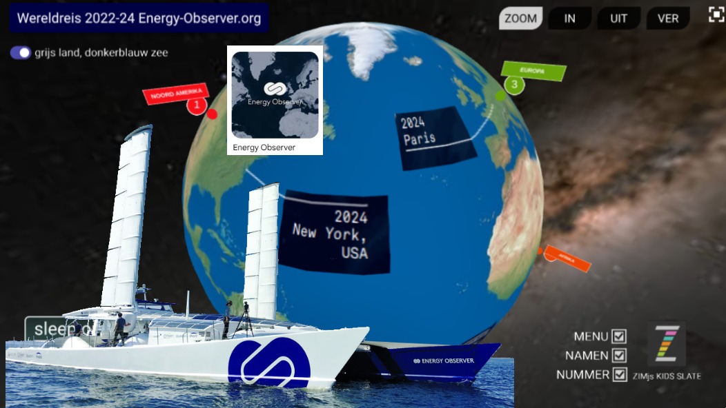 Zapp: Energy Observer 2022-24: wereldreis stops op wereldbol(+annotaties)NL | ZIM JavaScript Canvas Framework - Code Creativity