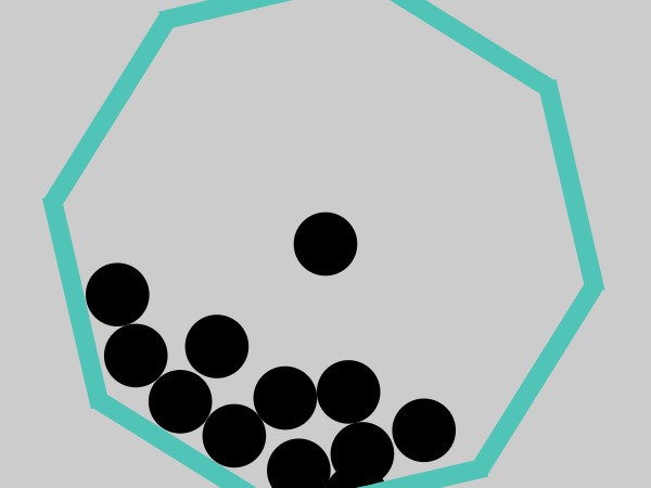 Zapp: Balls Inside an Octagon in Physics | ZIM JavaScript Canvas Framework - Code Creativity