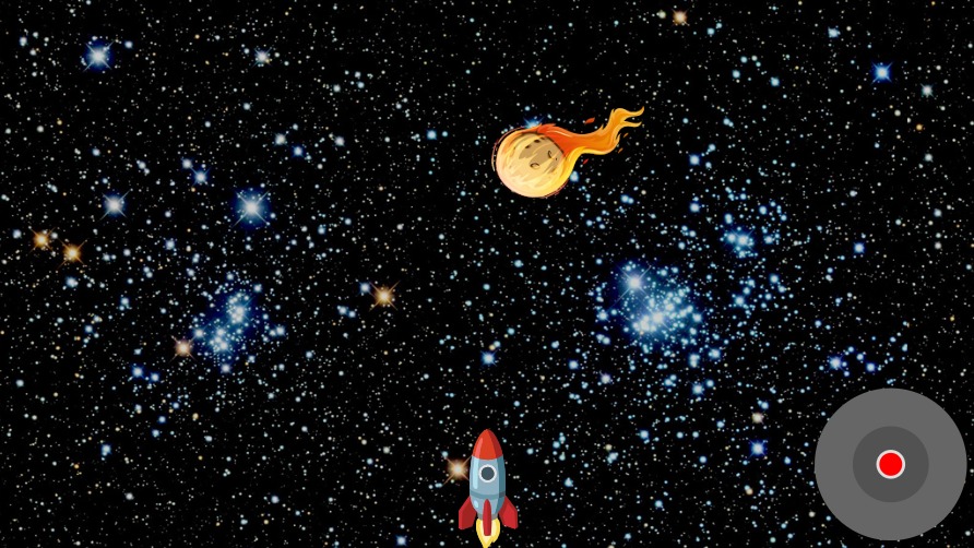 Zapp: noto_rocket zimjs.org/020/dpad with scroller +asteroid fireball noExplosion | ZIM JavaScript Canvas Framework - Code Creativity