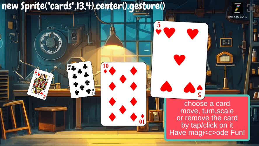 Zapp: GESTUREcard: TOUCH new Sprite(