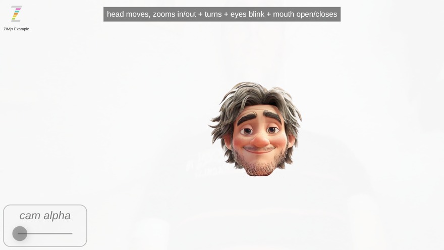Zapp: Stickyman Lieven: only head moving <> + eyes blinking + zooming work | ZIM JavaScript Canvas Framework - Code Creativity