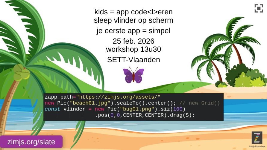 Zapp: new Pic(butterfly.png).drag(S) on new Pic(beach01.jpg) + printscreen code | ZIM JavaScript Canvas Framework - Code Creativity