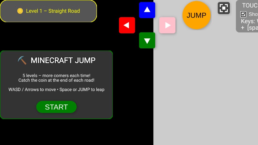 Zapp: Minecraft GAME:Ocean: 5 levels straight-left-right-jumpto 3DCoin (no Blocks) | ZIM JavaScript Canvas Framework - Code Creativity
