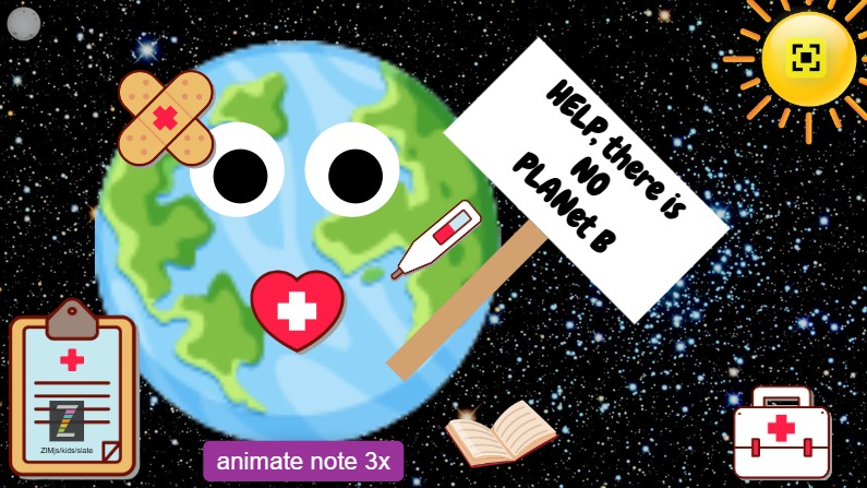Zapp: Code-for-climate HELP: eyes fixed, ex.: button to animate note (container) | ZIM JavaScript Canvas Framework - Code Creativity