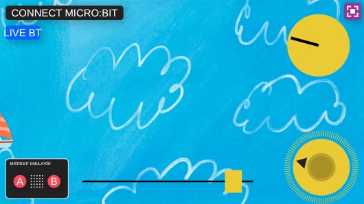 Zapp: microbit sailboat animatin left right - boat - no water | ZIM JavaScript Canvas Framework - Code Creativity