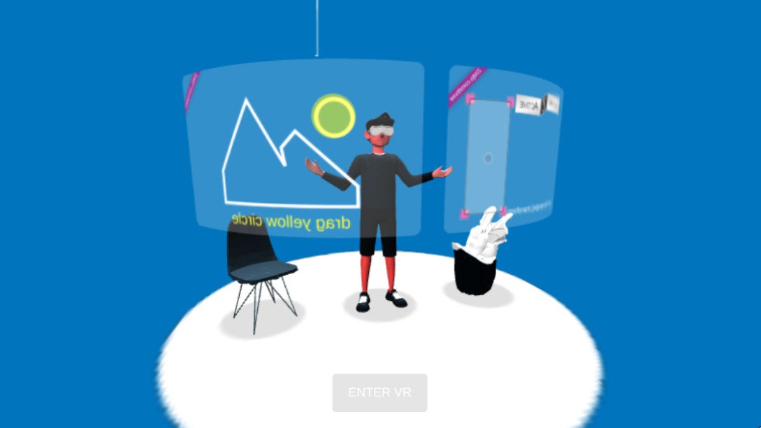 Zapp: cover VR/XR gids 2panels:1rect TEST (man+stoel+ plantzwartwit.gltf) | ZIM JavaScript Canvas Framework - Code Creativity