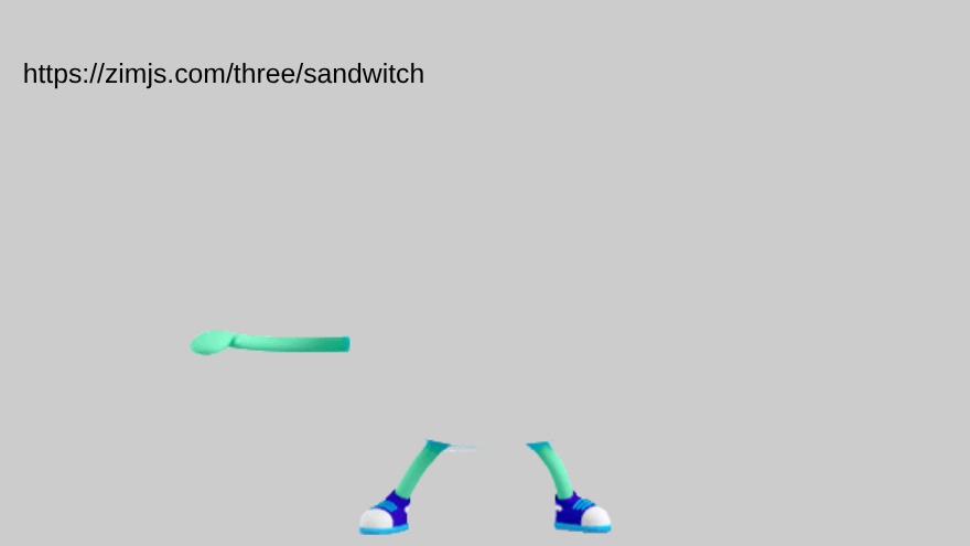 Zapp: BlueMonster2: move right hand, turn head (no eyeball extra) (idea:sandwitch) - Copy | ZIM JavaScript Canvas Framework - Code Creativity