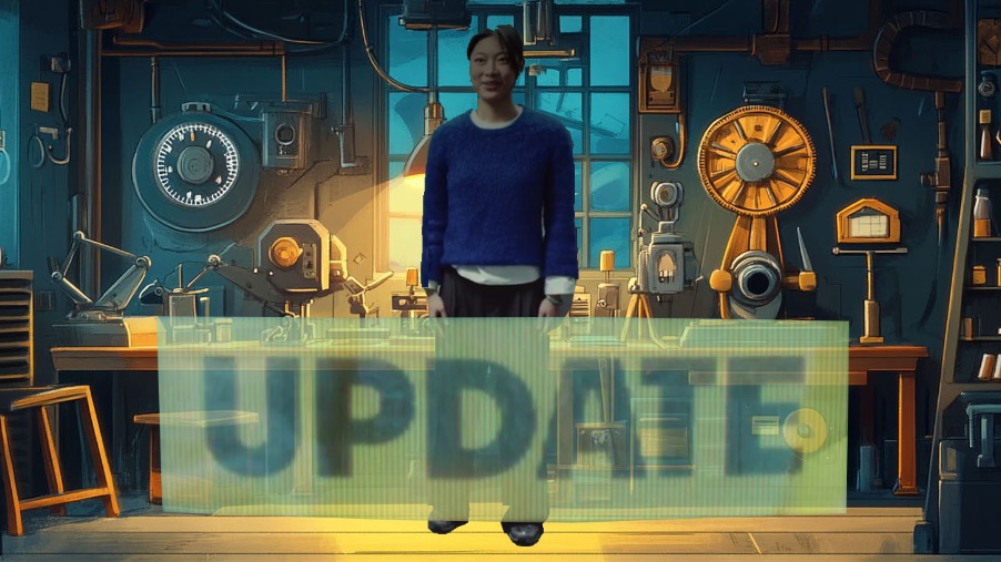 Zapp: Update knop: update.gif beweegt de letter update | ZIM JavaScript Canvas Framework - Code Creativity