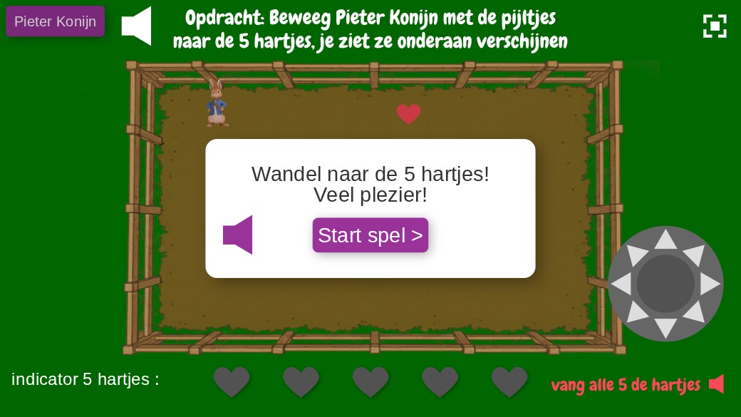 Zapp: TILEgame : Pieter Konijn vang hartjes (M=motionController)+ Indicator() | ZIM JavaScript Canvas Framework - Code Creativity