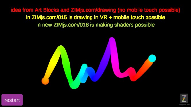 Zapp: RAINBOW colors drawing (zimjs.com/drawing idea for ArtBlocks.io ) | ZIM JavaScript Canvas Framework - Code Creativity
