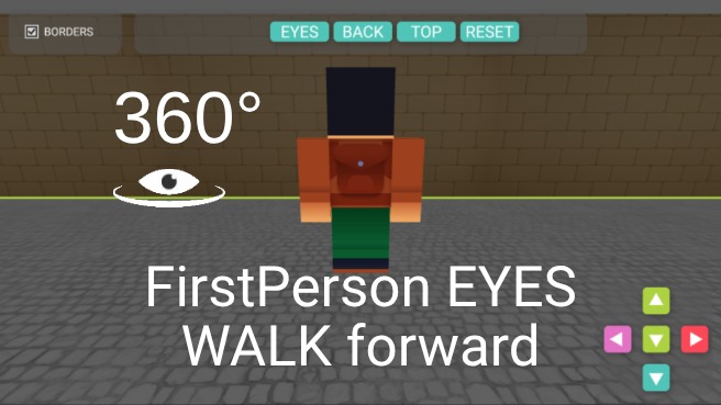 Zapp: Robot WALK-in-room:border on|off EYES|BACK|TOP|RESET 2xmovePanel | ZIM JavaScript Canvas Framework - Code Creativity