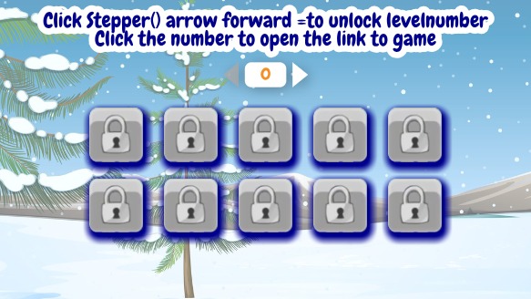 Zapp: Slingshot INTRO2: new Tile(2x5) LEVELS button-numbers+Stepper (zapp_assets) | ZIM JavaScript Canvas Framework - Code Creativity