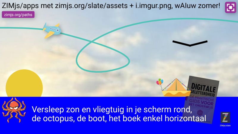 Zapp: Scene Zomer: 'digitale geletterdheid boek' : ondergaande zon met boek | ZIM JavaScript Canvas Framework - Code Creativity