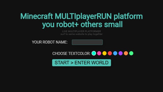 Zapp: Minecraft3D:MultiPlayerRun: you=robot others smallKube (+name) noGame | ZIM JavaScript Canvas Framework - Code Creativity
