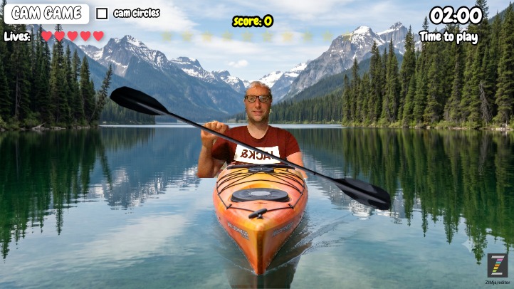 Zapp: Paddle Game: idea: move your handpalms by webcam ml5js (noGame) | ZIM JavaScript Canvas Framework - Code Creativity