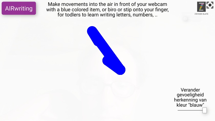 Zapp: AirDrawing: write in front of your webcam into the air with blue 