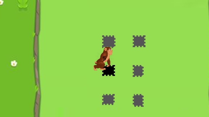 Zapp: monkey milliseconds drive/run top/air view (from above you see the monkey sprite) | ZIM JavaScript Canvas Framework - Code Creativity