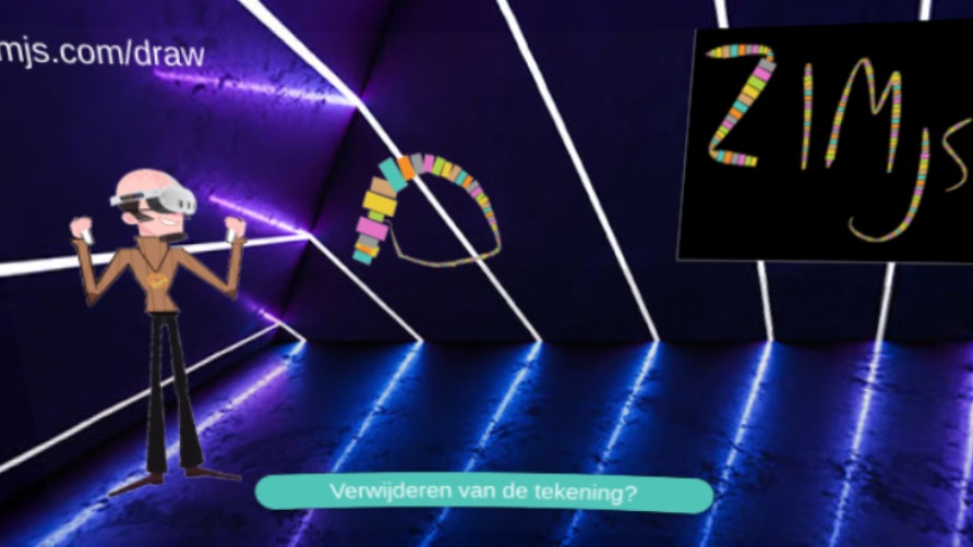 Zapp: teken in VR op een canvas (in piramide) | ZIM JavaScript Canvas Framework - Code Creativity