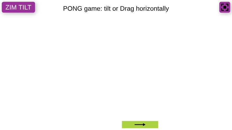 Zapp: TILT Pong: rectangle deviceMotion+orientation arrow turns HORIZONTAL ball | ZIM JavaScript Canvas Framework - Code Creativity