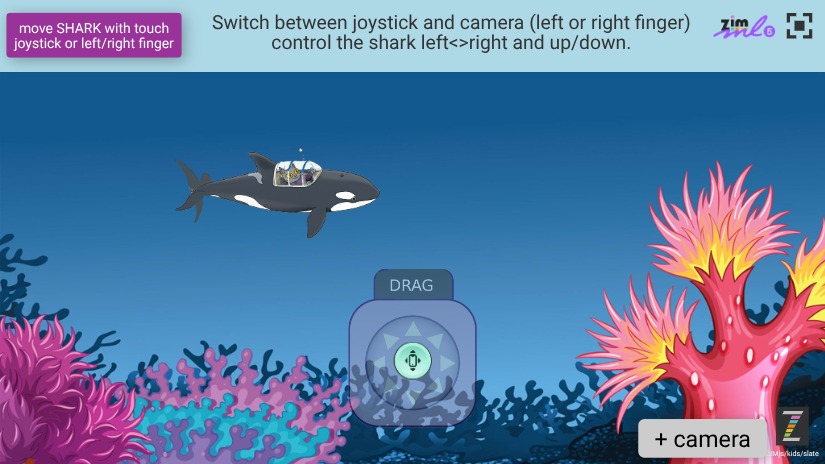 Zapp: superCat in SUBMARINGE diving (basic 1280x720) octostudio dial example  | ZIM JavaScript Canvas Framework - Code Creativity